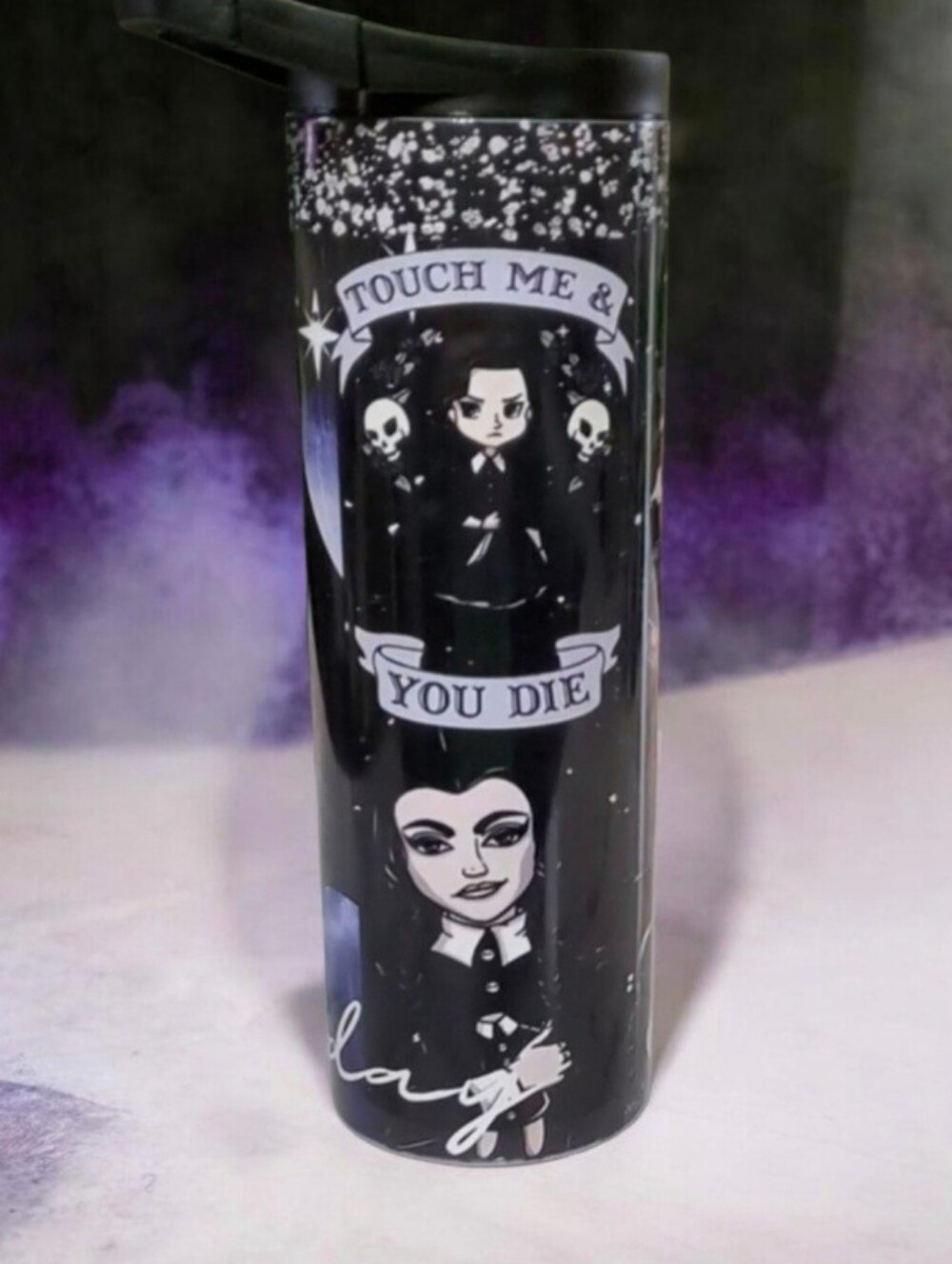 Wednesday Addams Don't Touch Me 20oz Tumbler with duo lids ๐sale